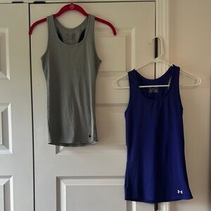 Under Armour Gray & Royal Blue Women's Performance Tank Tops